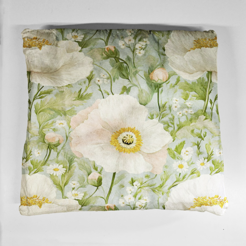 białe maki poduszka