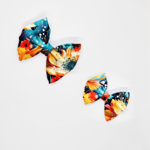 kokardy pomaranczowe malowane kwiaty