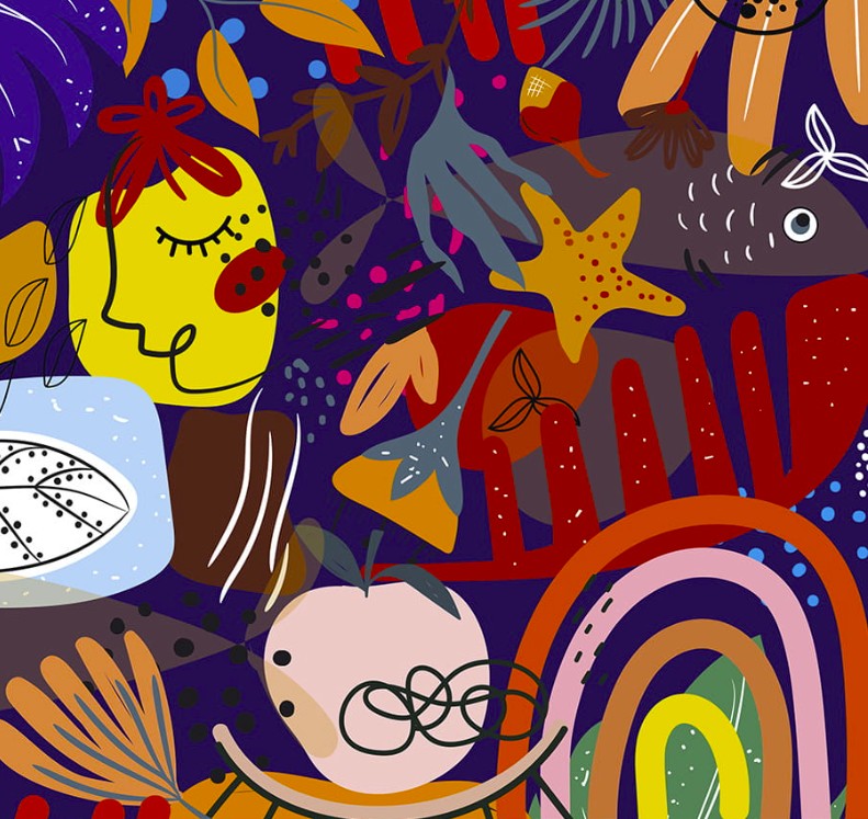 Szelki guard dla psa - kolorowe wzorzyste - MODERN ART - obrazek 2