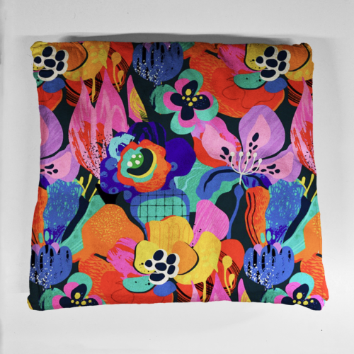 poduszka abstr kol kwiaty