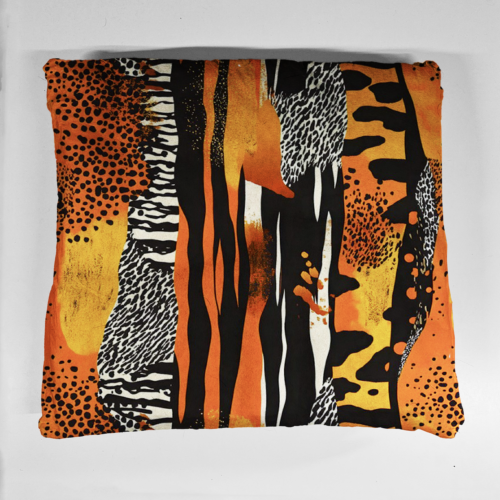 poduszka afryk abstr czarna