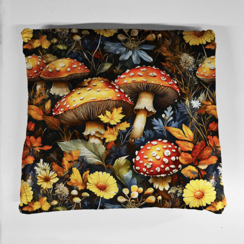 poduszka grzyby w liściach