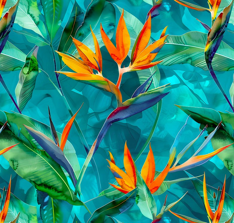 strelicje na turkusowym tle