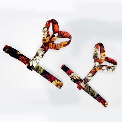 szelki klasyczne razem jesienne kwiaty