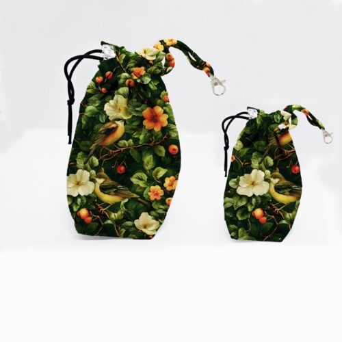 worki na smaczki ptaki w kwiatkach