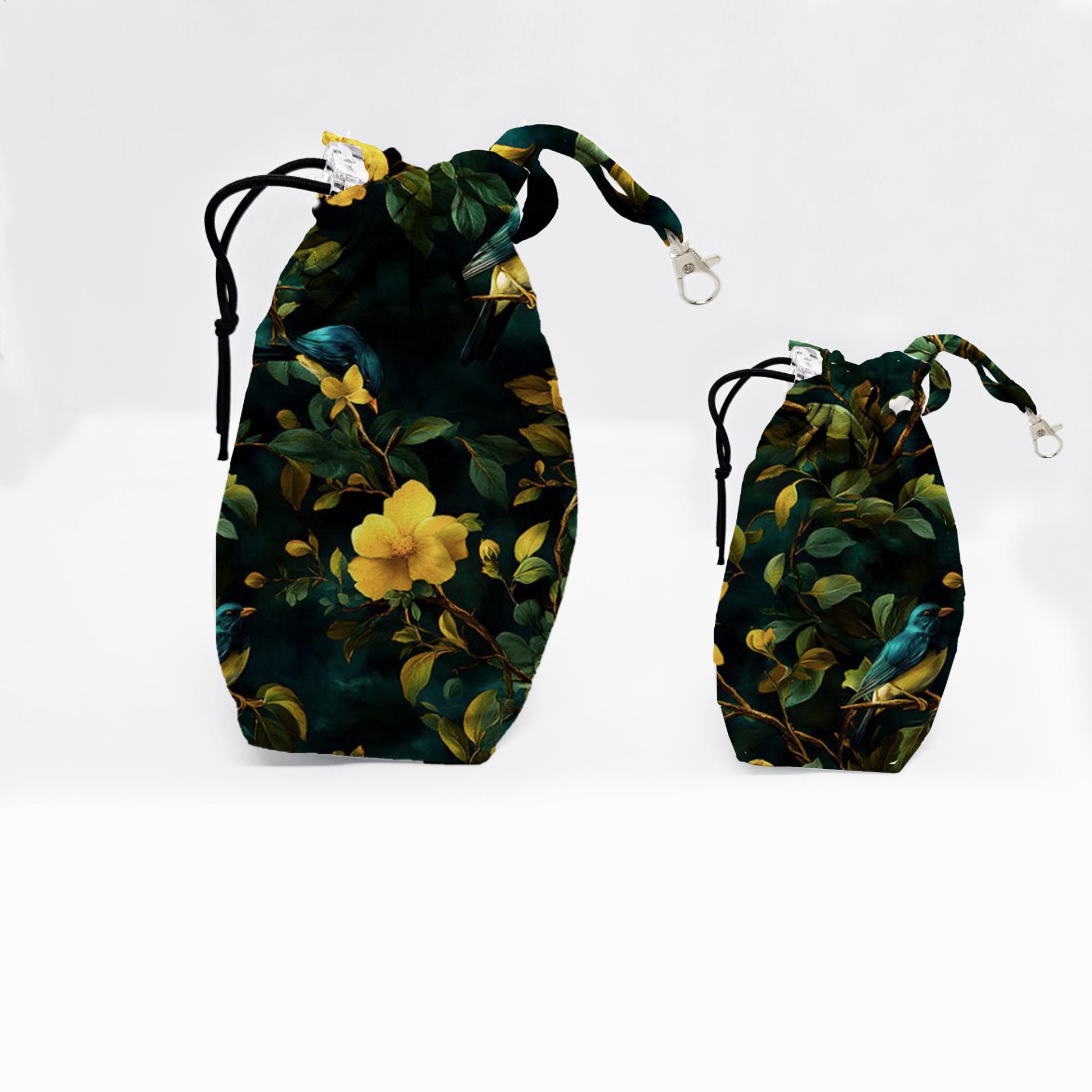 worki na smaczki ptaki w zoltyc kwiat