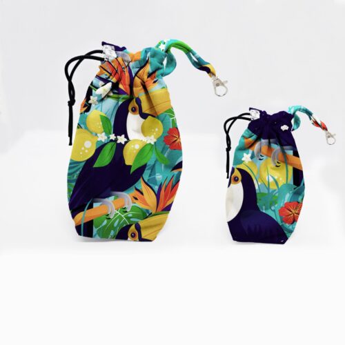 worki na smaczki tukany w kwiatach